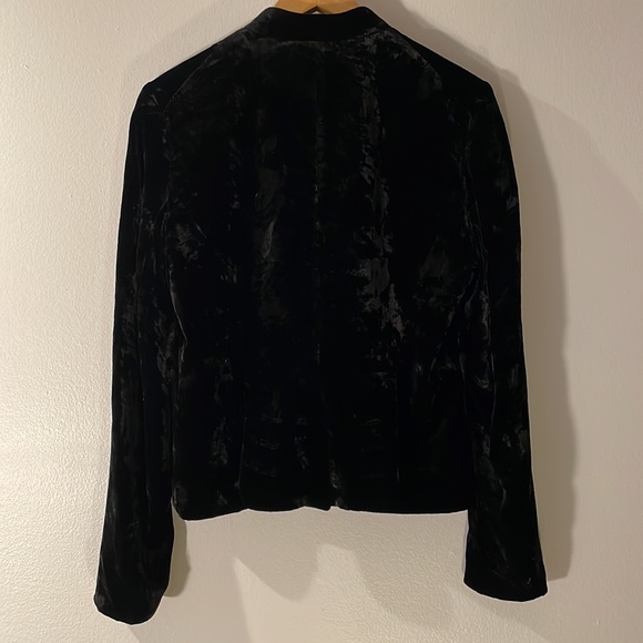 Theory Black Velvet Button Front Jacket sz. 10 - Picture 4 of 5